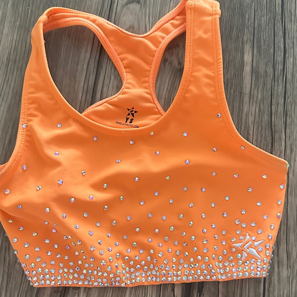 Orange Crystal-Embellished Rebel bra